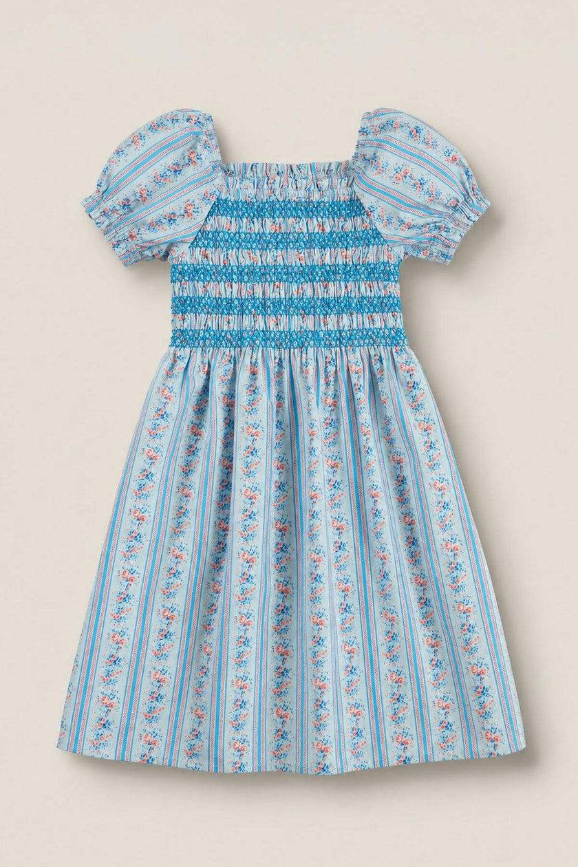 Mini Sunday Best Dress in Rosette Linear Stripe