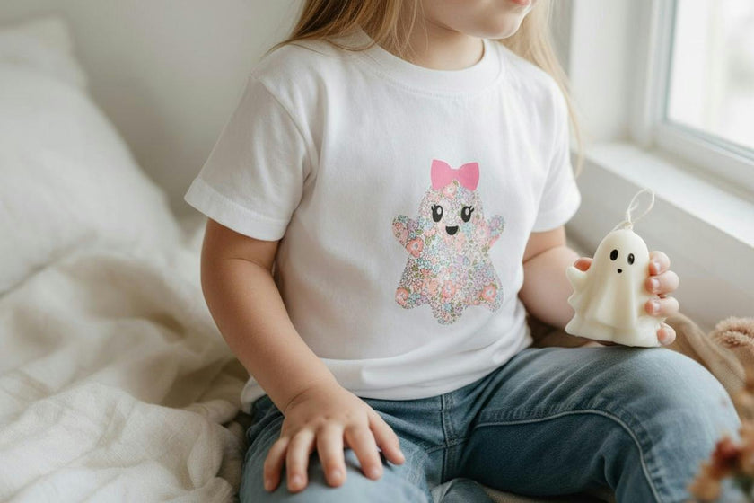 Liberty of London children's ghost design T-shirt short sleeve - white