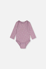 Organic Cotton Onesie Purple Floral Print