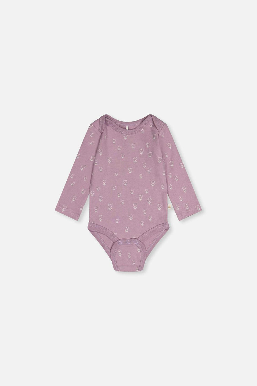 Organic Cotton Onesie Purple Floral Print