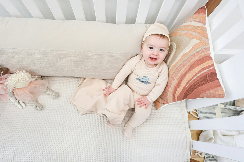 Rain Boot Print Footie and Beanie Set