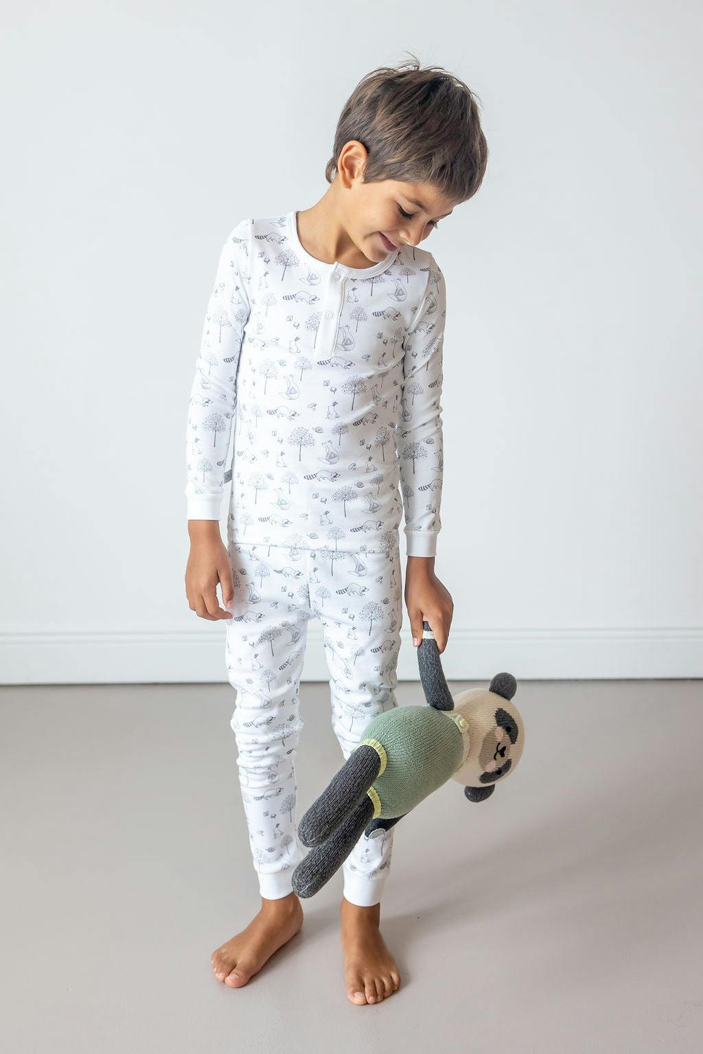 Roller Pups Boy Pima Cotton Kids Long Pajama Set