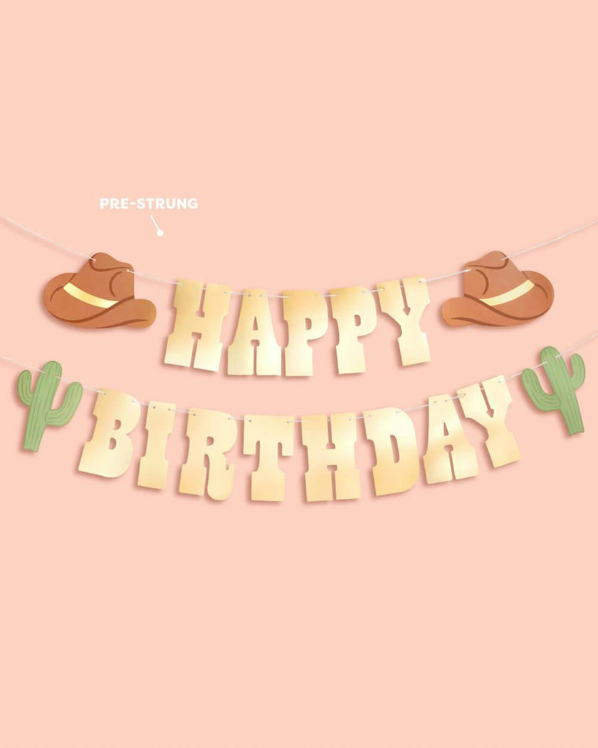 Wild Wild West Banner - gold foil banner
