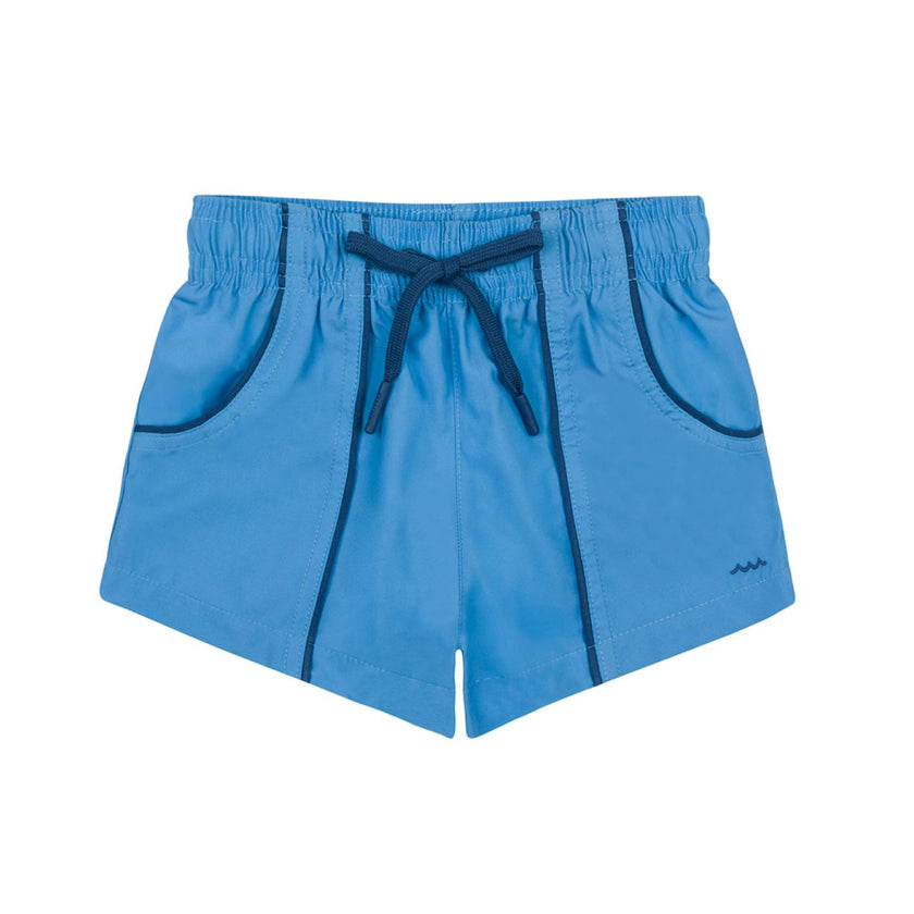 Boys Balboa Blue Panelled Boardie