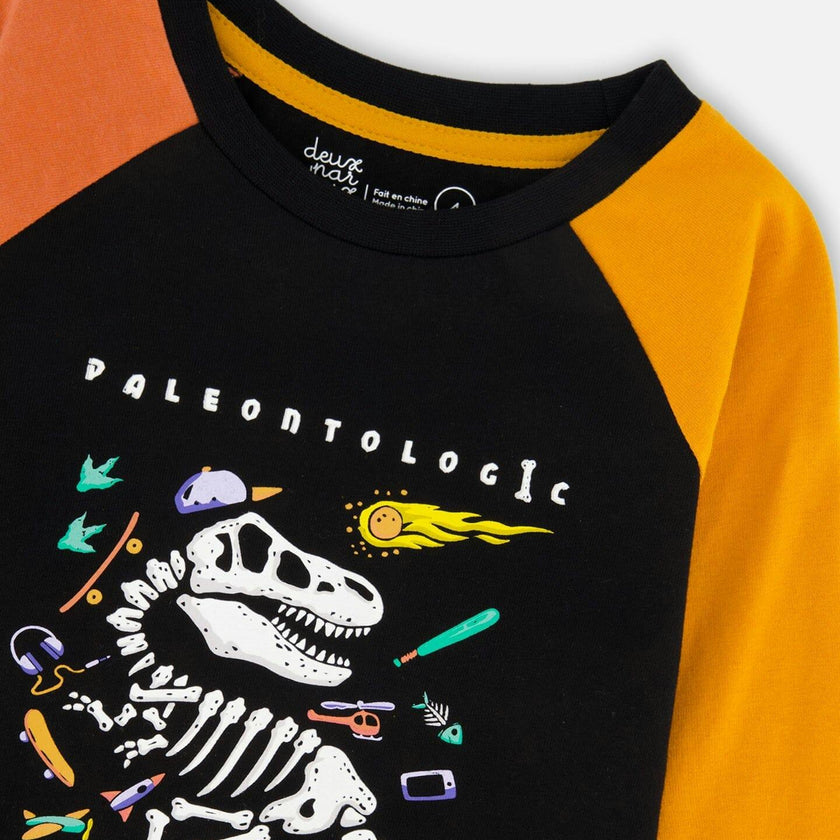 Long Sleeve Raglan T-Shirt with Glow-In-The-Dark Print