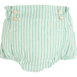 Wimbledon Stripe Button Detail Bloomers in Green (1mth-3yrs)