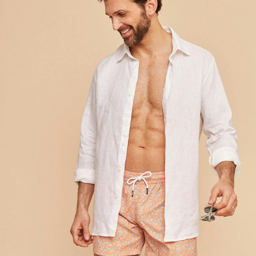 Orange Flowers Men's Swim Shorts