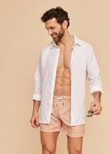 Orange Flowers Men's Swim Shorts
