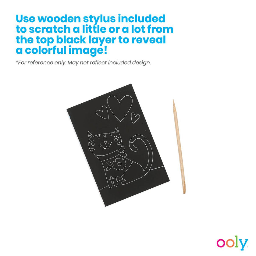 Scratch and Scribble Mini Scratch Art Kit - Funtastic Friends - 8 Cards 1 Sticker Sheet
