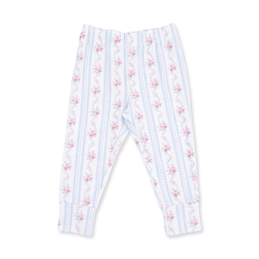 Anna Floral Stripe - Short Sleeve Loungewear Set