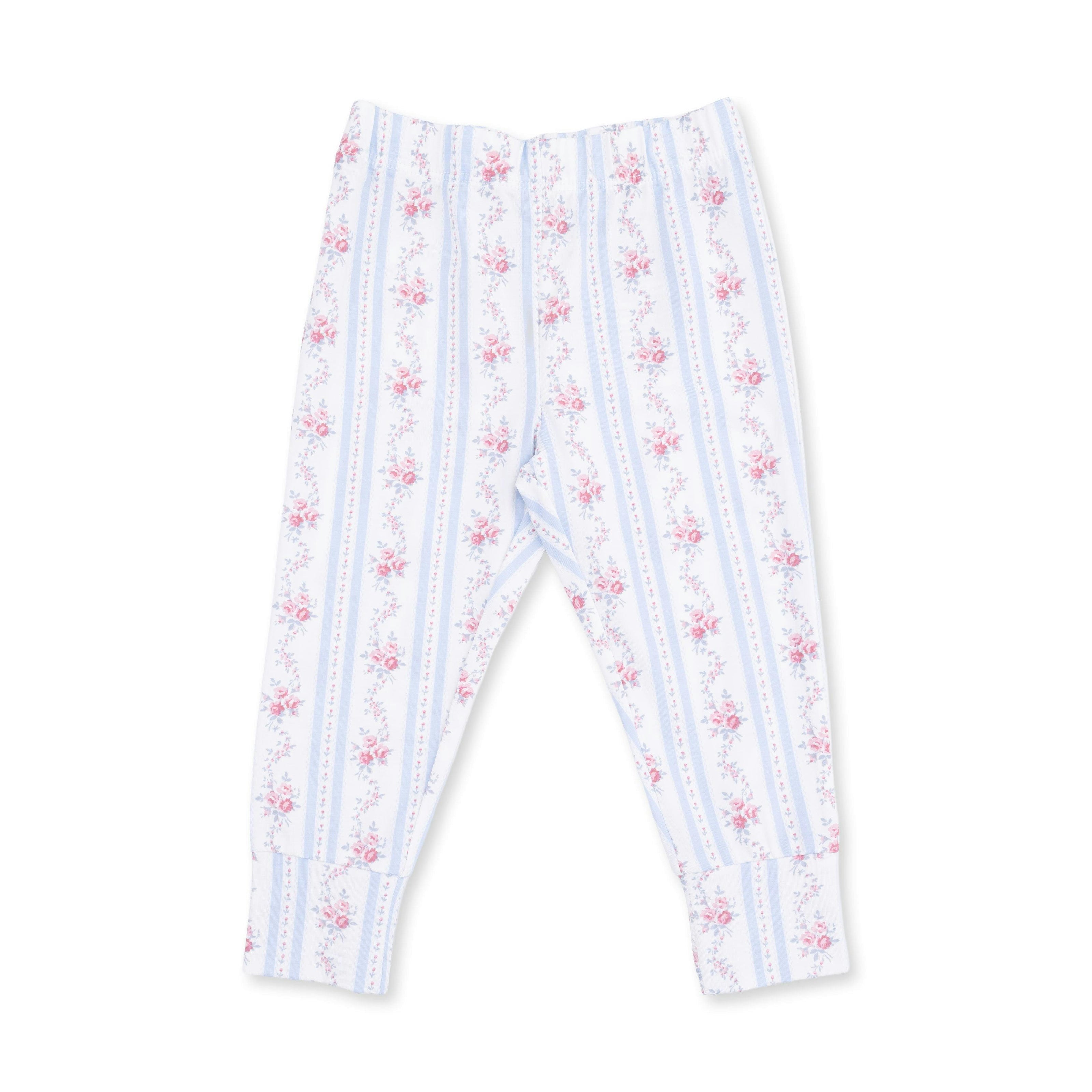 Anna Floral Stripe - Short Sleeve Loungewear Set