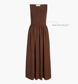 The Cosima Nap Dress - Chocolate Tonal Seersucker