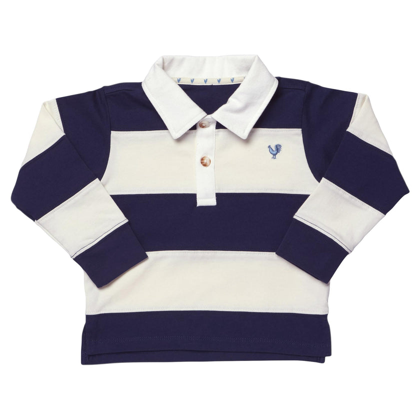 Boys Albert Rugby Shirt - Navy White