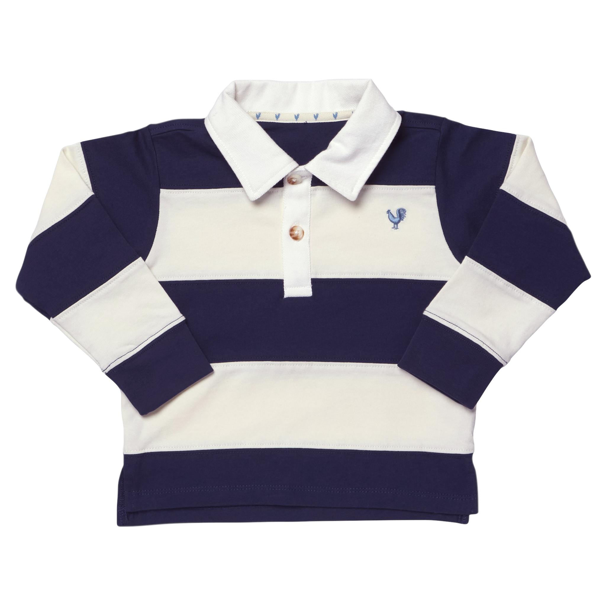 Boys Albert Rugby Shirt - Navy White