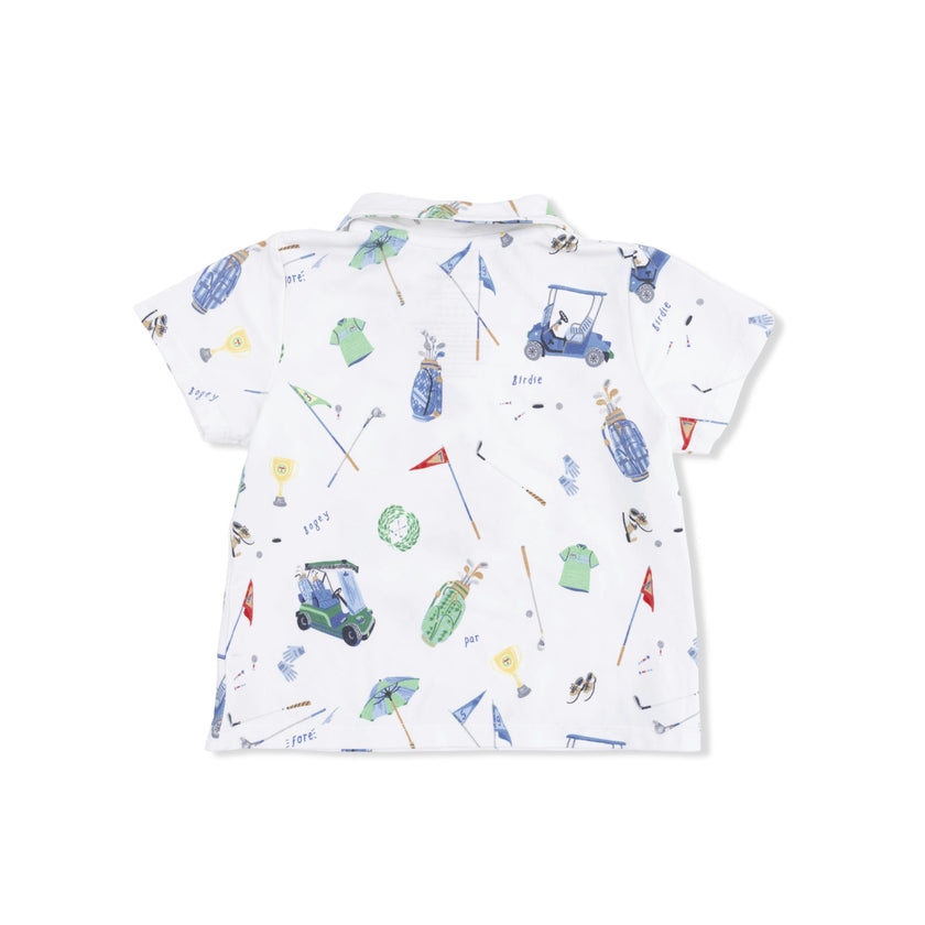 Golf Things - Polo with Casual Short with Solid Bucket Hat