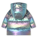 Multicolor Reflective Hooded Puffer Jacket
