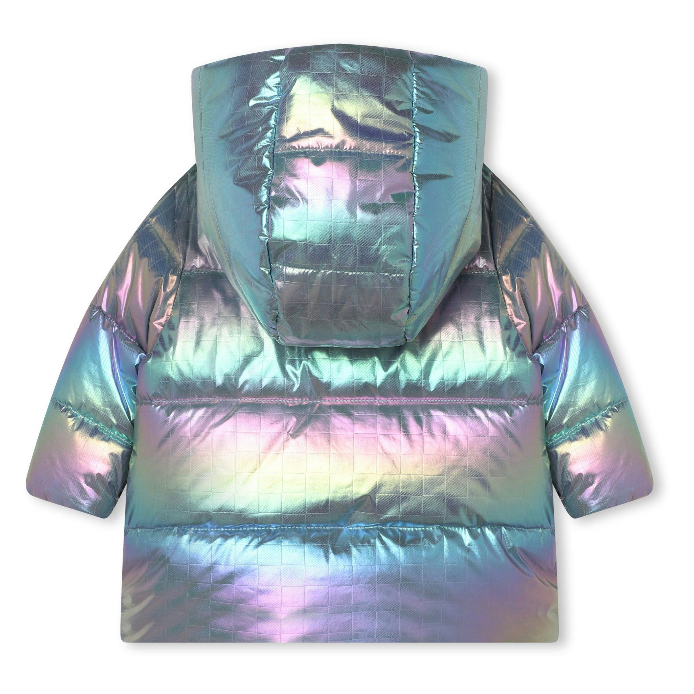 Multicolor Reflective Hooded Puffer Jacket