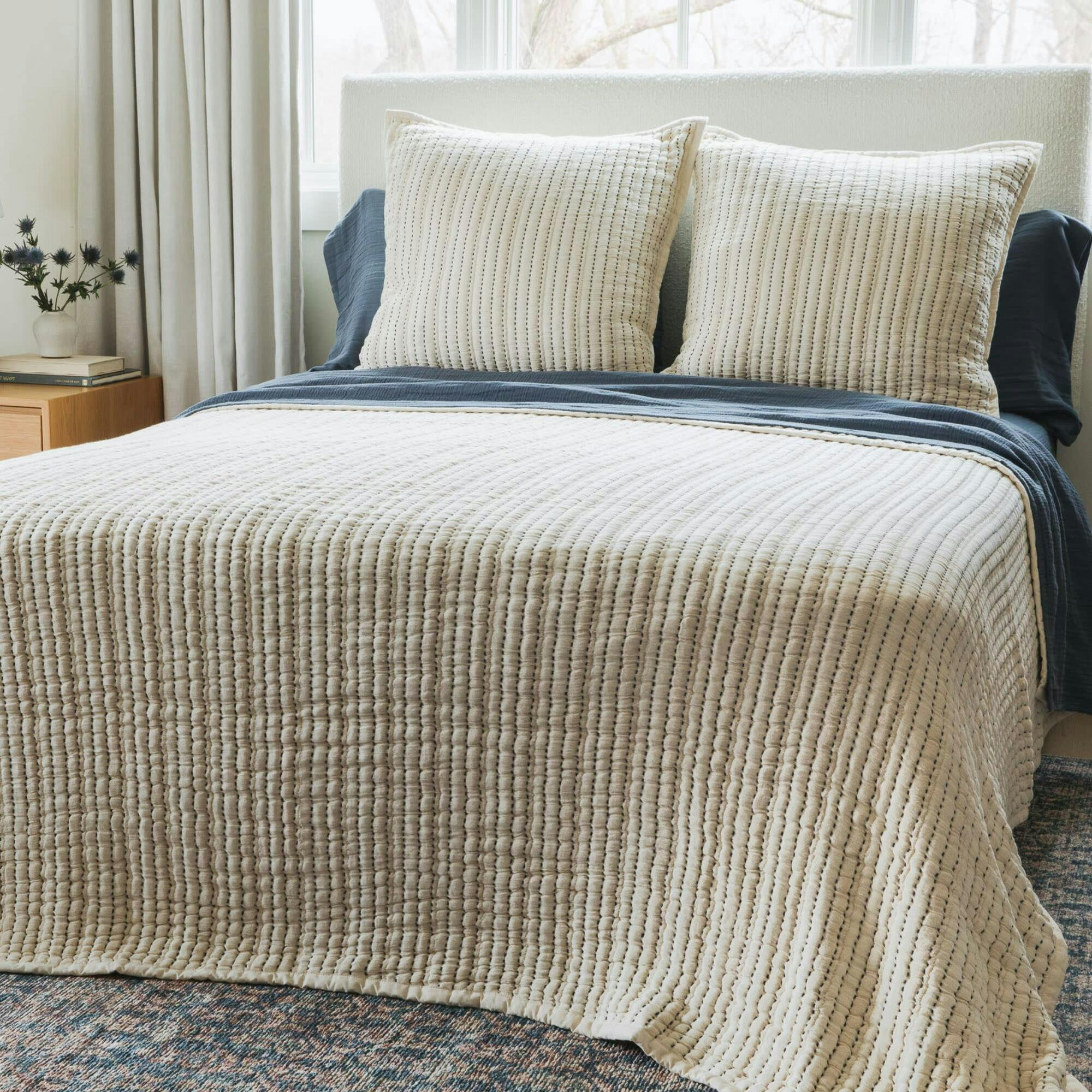 Coastal Stitch Euro Sham Set
