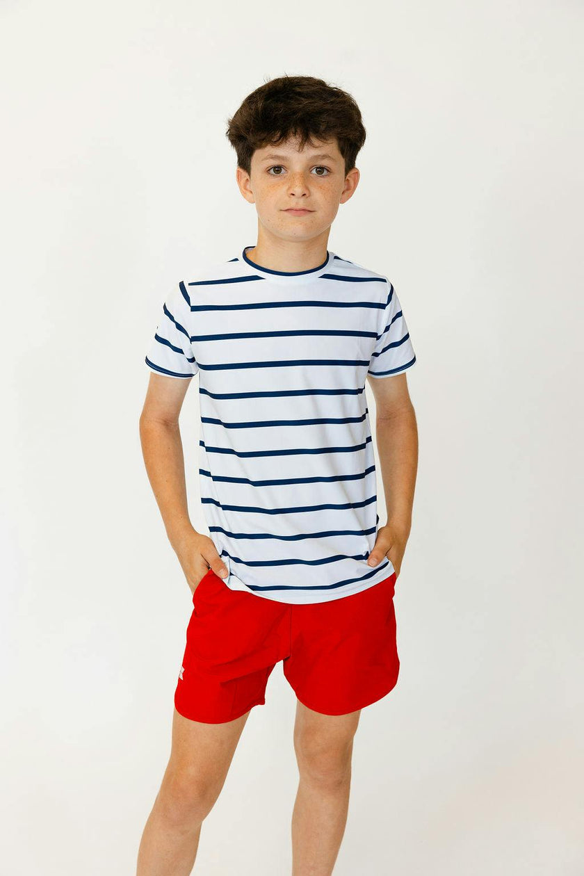 navy and white stripe practice shirt