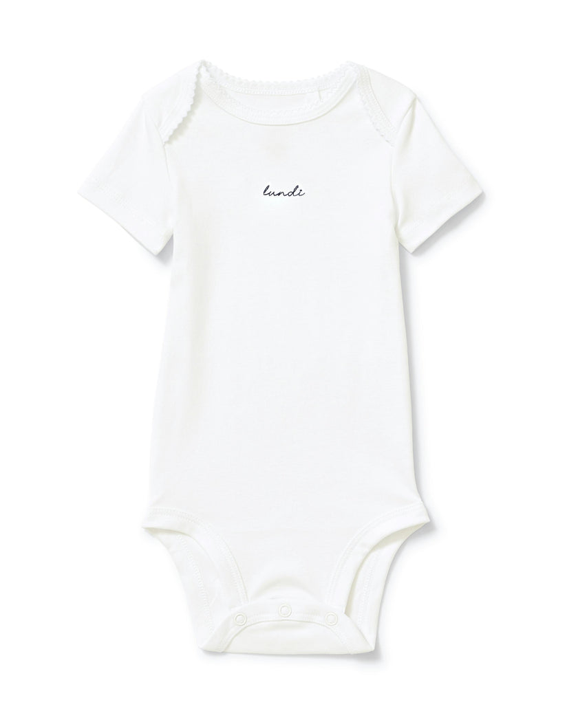Baby's Pima Short Sleeve Onesie Set in French Lessons Blue