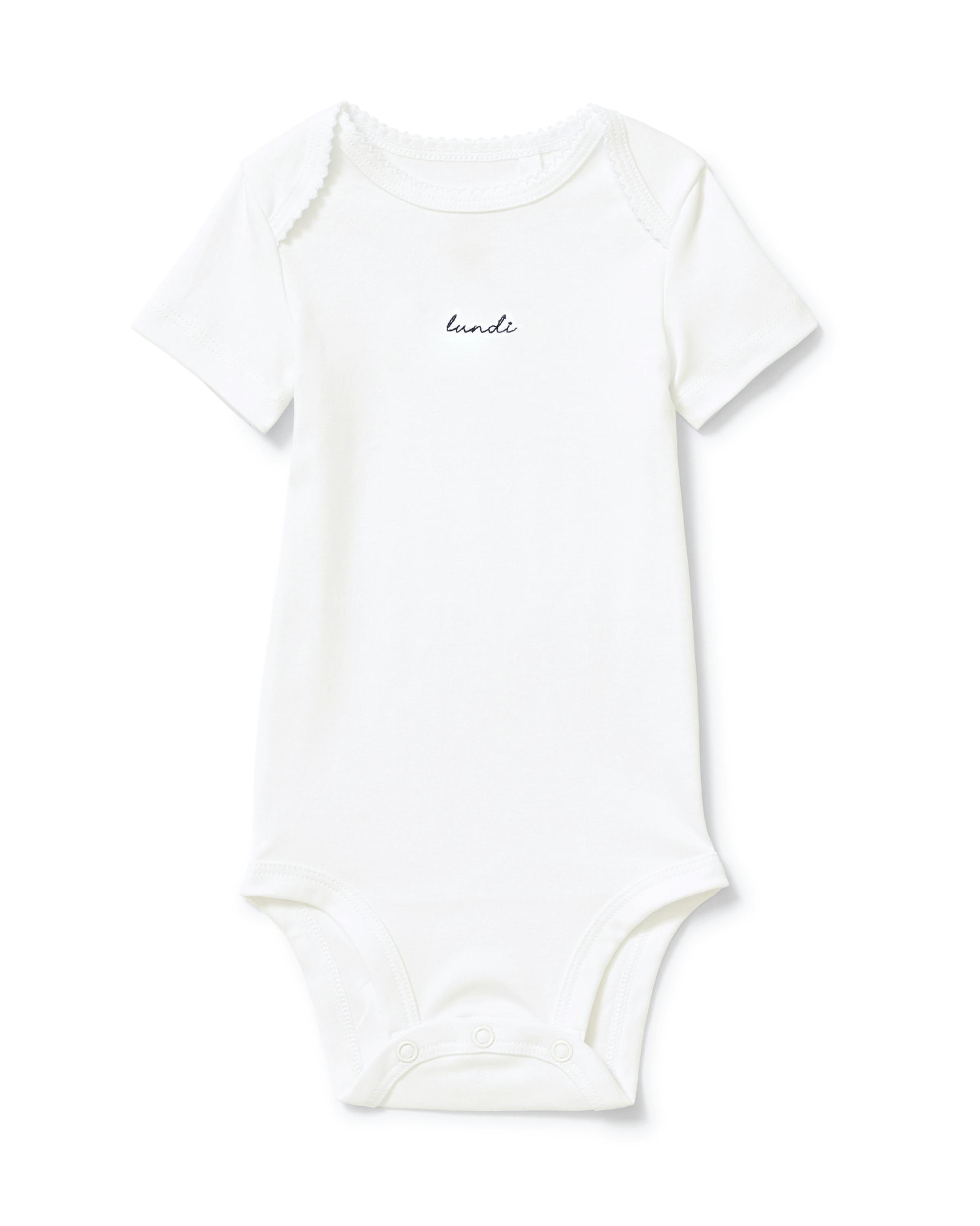Baby's Pima Short Sleeve Onesie Set in French Lessons Blue