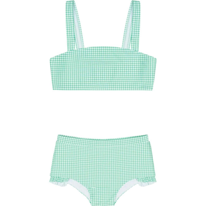 girls gustavia gingham bandeau bikini and swim shorts