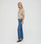 The Camri Top - Primrose Bouquet Ivory/Coral