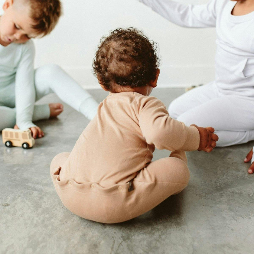 GROW WITH YOU FOOTIE | SANDSTONE — Bamboo Organic Cotton Blend