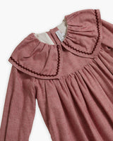 Pierrot Dress Burgundy Minicheck