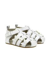 Mariposa White Leather Sandal
