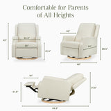 Crewe Recliner and Swivel Glider in Ivory Boucle w/Light Wood Base
