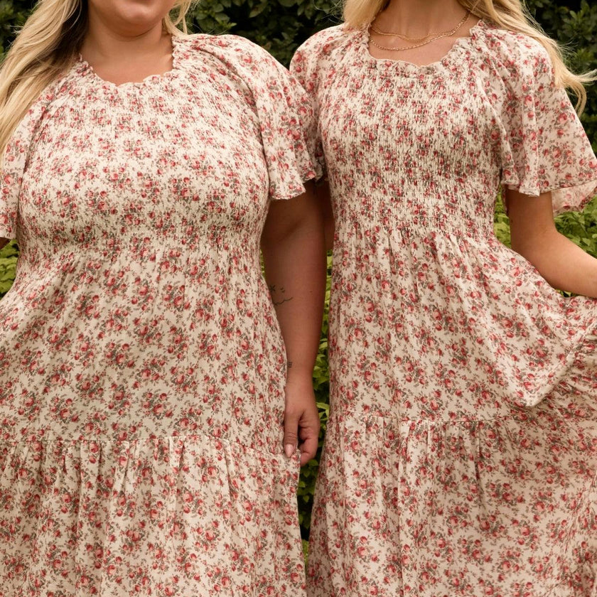 Jovie Dress in Ivory Heritage Rose