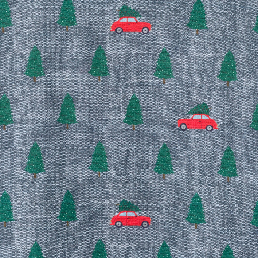 Boys (4-7) Buttondown Set | Christmas Tree Cars