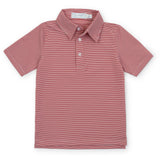 Will Boys' Performance Polo by LH Sport Red Stripes