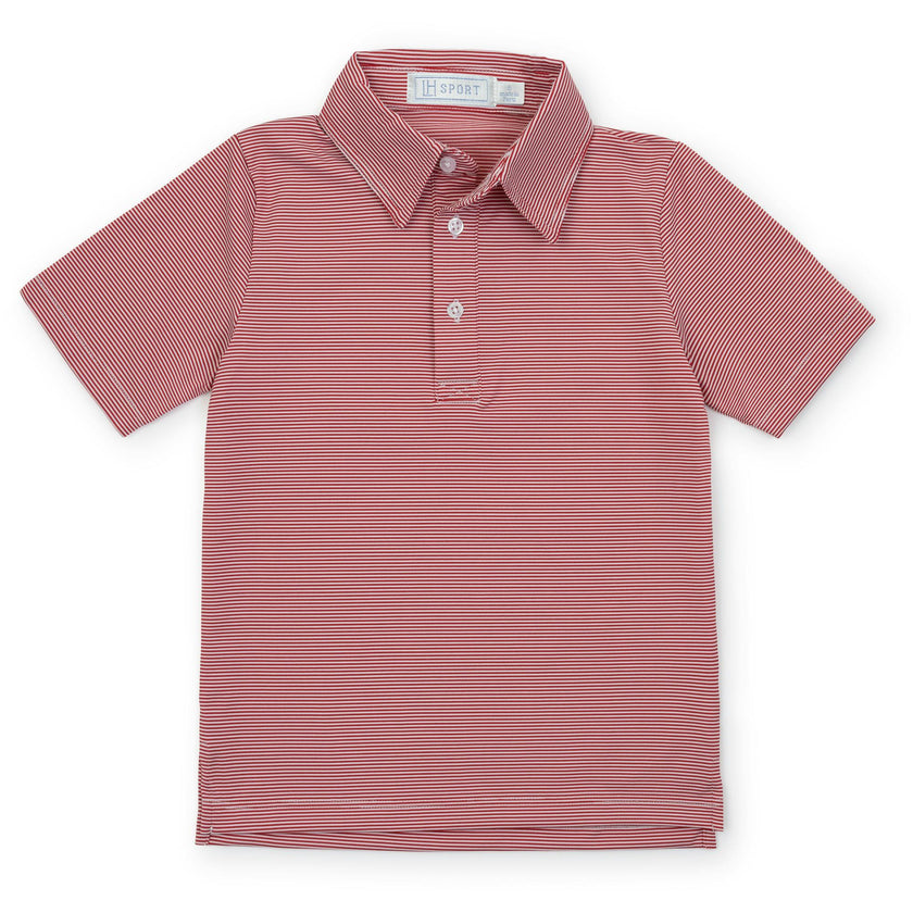 Will Boys' Performance Polo by LH Sport Red Stripes