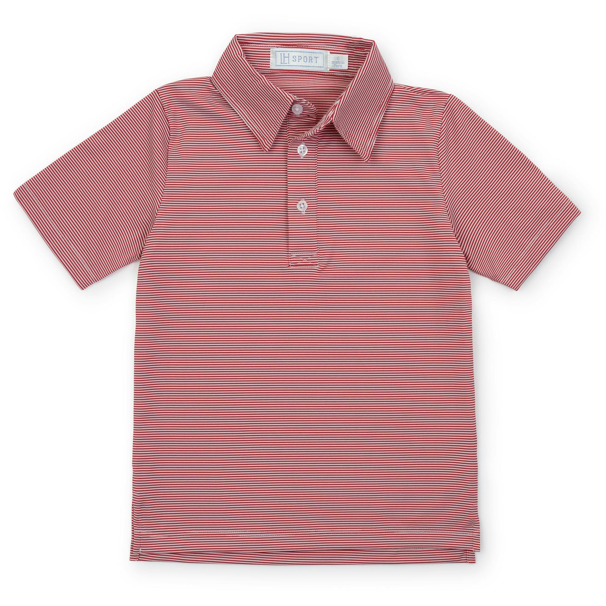 Will Boys' Performance Polo by LH Sport Red Stripes
