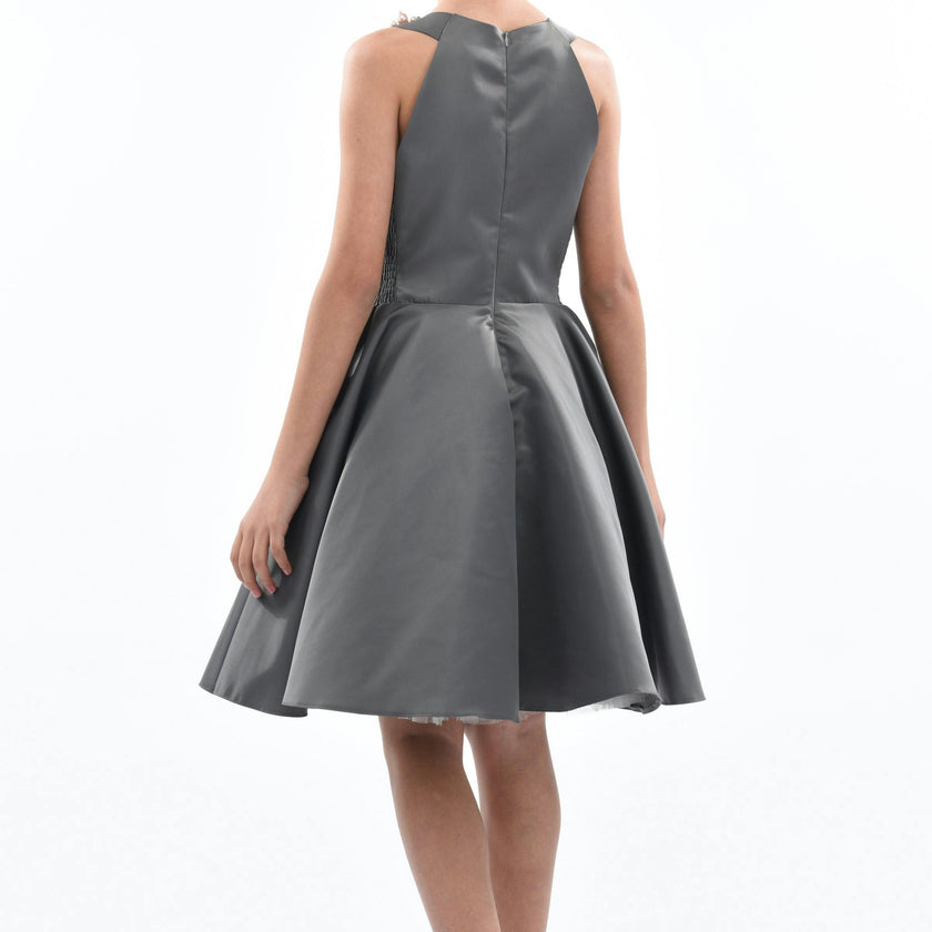 Gray Cardona Pearl Halter Dress