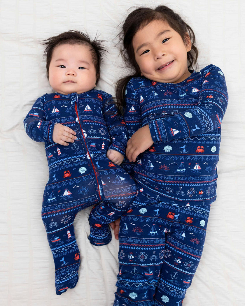 Sail Away Fair Isle Bamboo Kids Pajamas