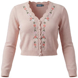 Floral Embroidered Knit Cardigan