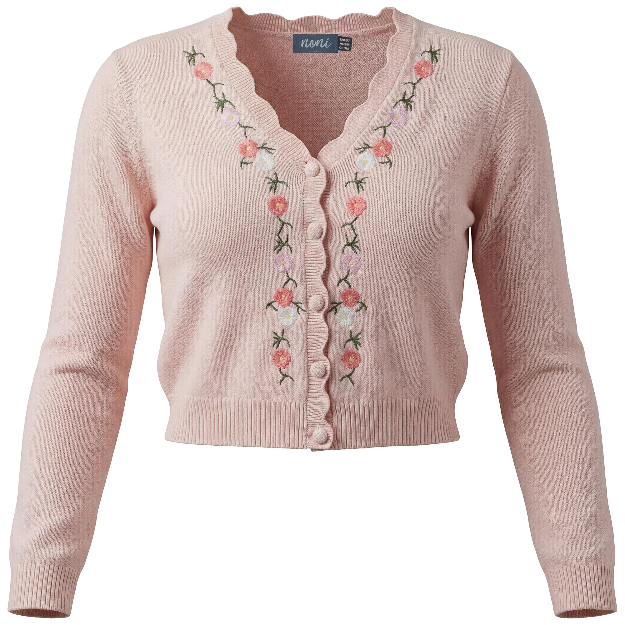 Floral Embroidered Knit Cardigan