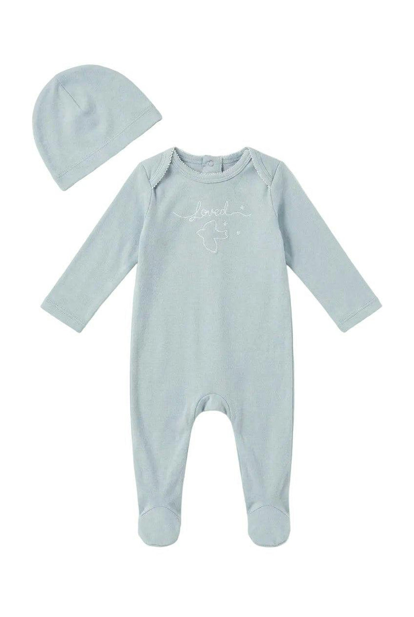 Loved Embroidered Footie
