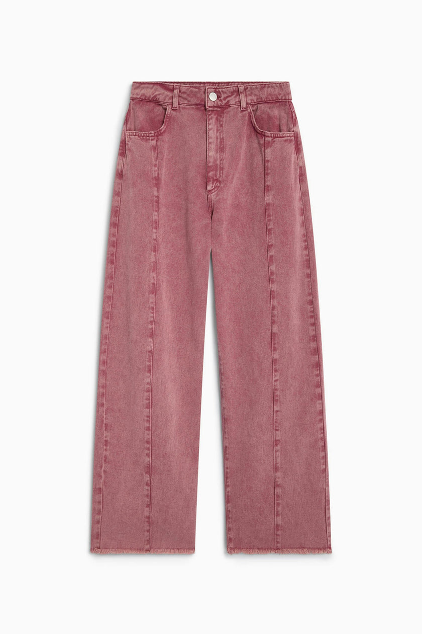 TNS Denim Woman Wide Leg Trouser Rumba Red
