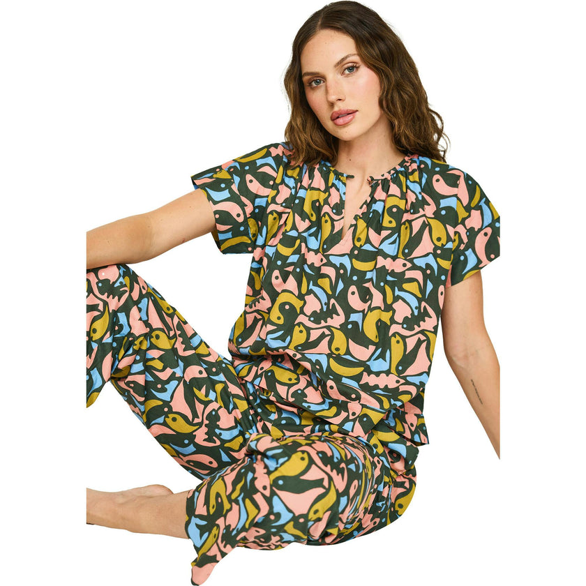 Pajama Pant Set in Guppy