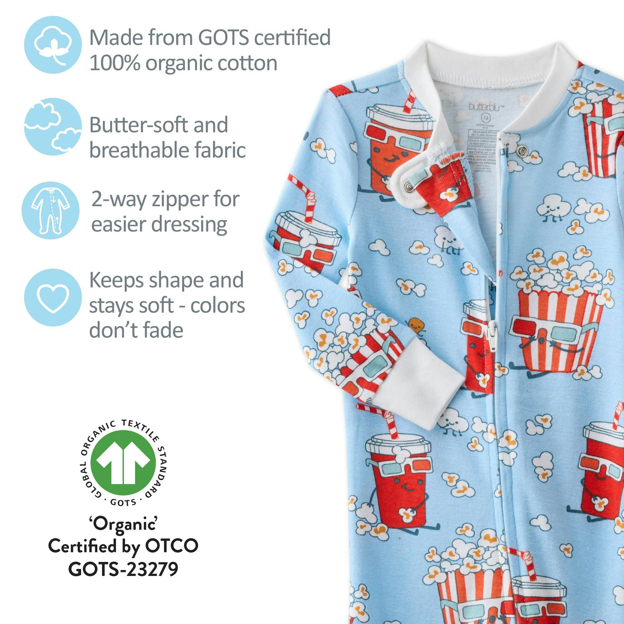 CRUZ Snug-fit Footed Baby Boys Pajamas