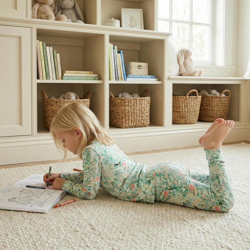 Sage Blossom Bamboo Toddler Pajama Set