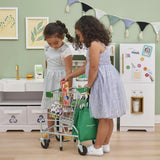 Little Helper Dallas Shopping Cart With Play Food - Chrome/Green