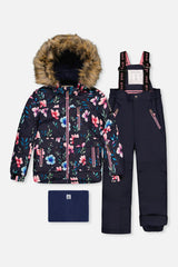 Two Piece Play Snowsuit Blue Floral Print