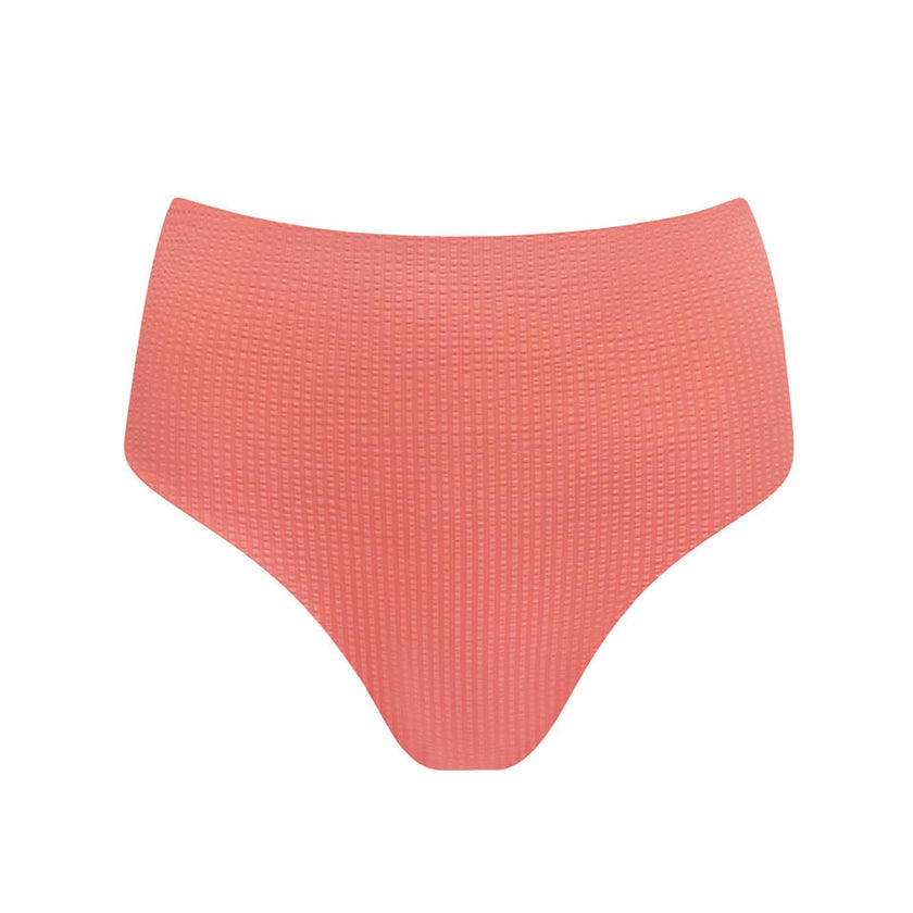 women's sailor red seersucker high waisted bikini bottom