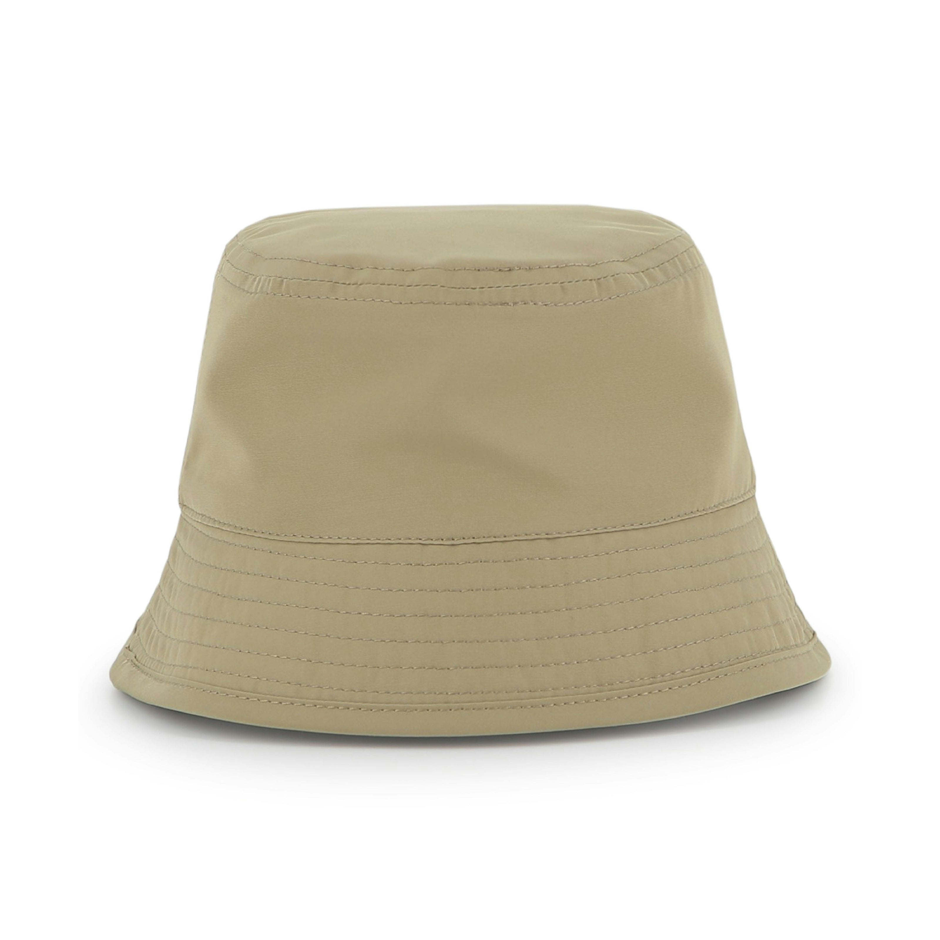 White & Beige Reversible Bucket Hat