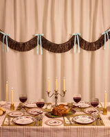 Espresso Bow Banner - fringe + velvet bows
